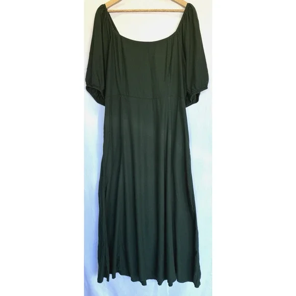 Old Navy Fit Flare Peasant Midi Dress Size XL Tall Heritage Holiday Smocked - Picture 2 of 13